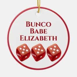 Red Dice Bunco Kerstmis Keramisch Ornament