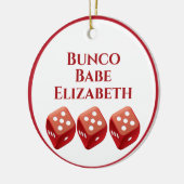 Red Dice Bunco Kerstmis Keramisch Ornament (Links)