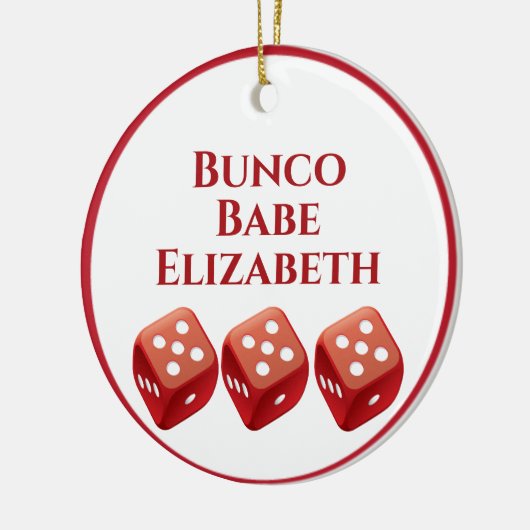 Red Dice Bunco Kerstmis Keramisch Ornament (Links)
