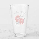 Red Dice Bunco Night Aangepaste naam Glas (Achterkant)