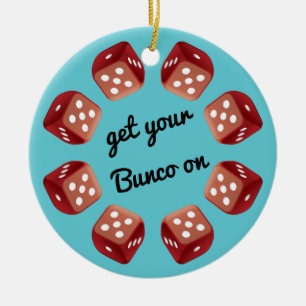 Red Dice Circle - Uw eigen bericht toevoegen Keramisch Ornament