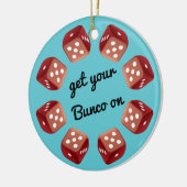 Red Dice Circle - Uw eigen bericht toevoegen Keramisch Ornament (Links)