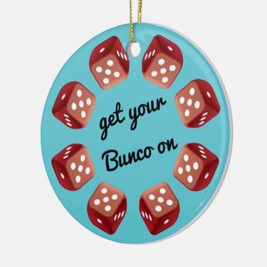 Red Dice Circle - Uw eigen bericht toevoegen Keramisch Ornament (Links)