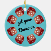 Red Dice Circle - Uw eigen bericht toevoegen Keramisch Ornament (Achterkant)