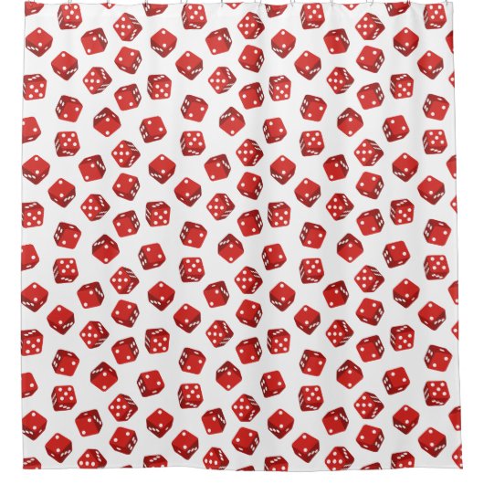 Red Dice Pattern Casino Craps spel Douchegordijn (Voorkant)