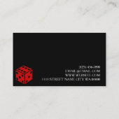 Red Dice Poker Casino Visitekaartje (Achterkant)