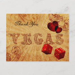 Red dice  Vegas Bedankt Briefkaart