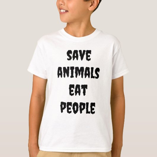 Red dieren, eet mensen t-shirt (Voorkant)