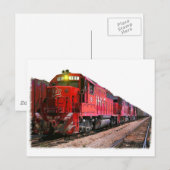 Red Diesel-locomotief & trein Briefkaart (Voorkant / Achterkant)