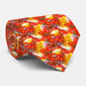 Red Digital Abstract Stropdas (Opgerold)