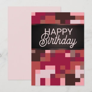 Red Digital Happy Birthday Kaart