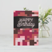 Red Digital Happy Birthday Kaart (Staand voorkant)