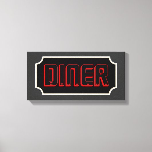 Red Diner Sign Canvas (Voorkant)
