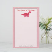 Red Dino Stationery Briefpapier (Staand voorkant)