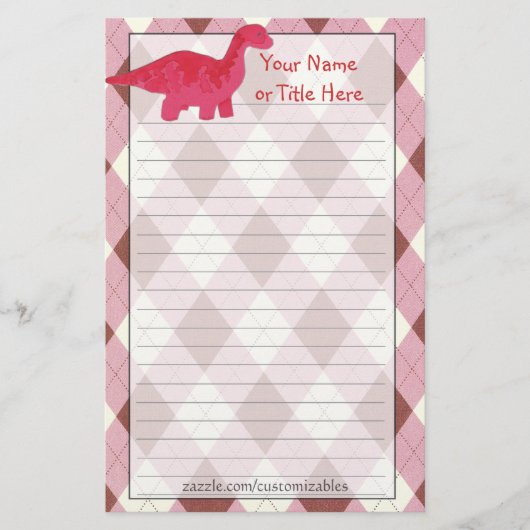 Red Dino Stationery Briefpapier (Voorkant)