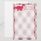 Red Dino Stationery Briefpapier (Voorkant / Achterkant)