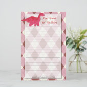 Red Dino Stationery Briefpapier (Staand voorkant)