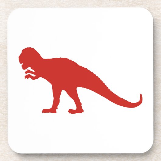 Red Dinosaur Drankjes Onderzetter (Voorkant)