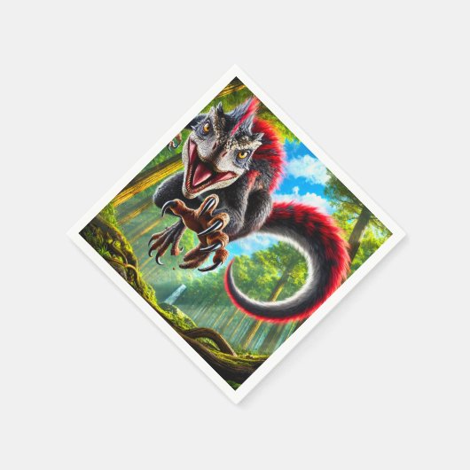 Red Dinosaur Servet (Hoek)