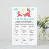 Red dinosaurus Wat zit er in je baby shower met ha (Staand voorkant)