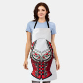 Red Dirndl Top voor Folk Festival Schort (Gedragen)