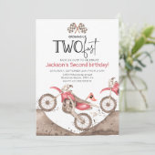 Red Dirt Bike 2nd birthday - Growing up two fast Kaart (Staand voorkant)