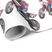 Red Dirt Bike Cadeaupapier (Rol Hoek)