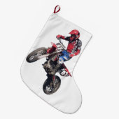 Red Dirt Bike Grote Kerstsok (Voorkant (Hangend))