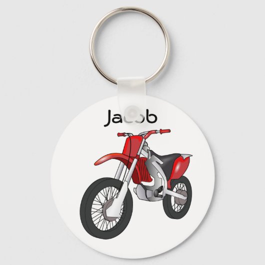 Red Dirt Bike Motorcycle Sleutelhanger (Voorkant)