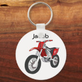 Red Dirt Bike Motorcycle Sleutelhanger (Voorkant)