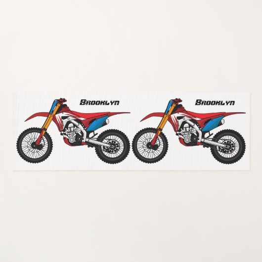 Red dirt bike motorcycle  yogamat (Voorkant (horizontaal))
