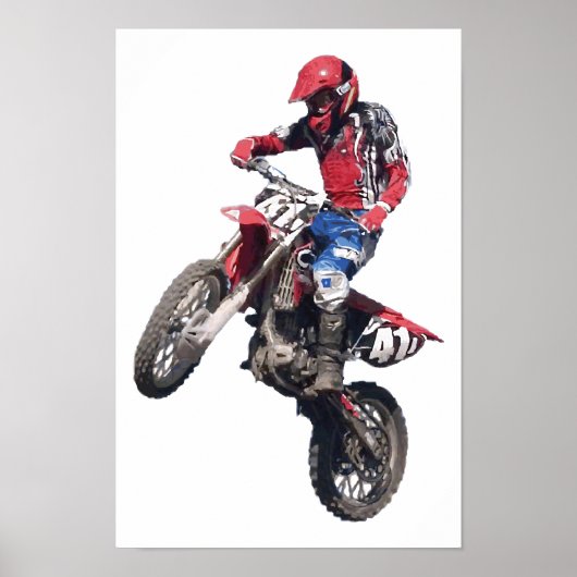 Red Dirt Bike Poster (Voorkant)