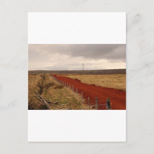 Red Dirt Road In Iceland Briefkaart (Voorkant)