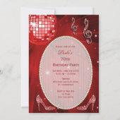 Red Disco Ball en Hakken 70e Verrassingsverjaardag Kaart (Achterkant)