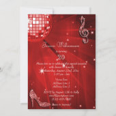 Red Disco Ball en Sparkle Heels 20e Verjaardag Kaart (Achterkant)