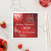 Red Disco Ball en Sparkle Heels 30e Servetten (Insitu)