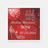 Red Disco Ball en Sparkle Heels 50e Servet (Voorkant)