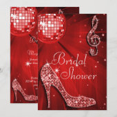 Red Disco Ball en Sparkle Heels Vrijgezellenfeest Kaart (Voorkant / Achterkant)