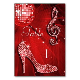 Red Disco Ball en Stiletto Shoe Double Sided Kaart