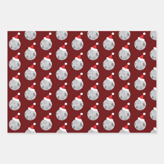 Red Disco Ball Kerstmis Inpakpapier Vel (Voorkant)