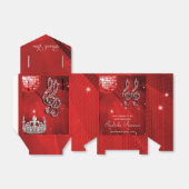 Red Disco Ball, Muzieknoten en Crown Favoriet Box Bedankdoosjes (Uitgevouwen)