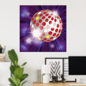 Red Disco Ball Poster (Thuiskantoor)