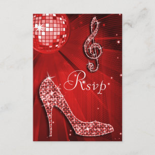 Red Disco Ball Sparkle Heels RSVP Kaartje