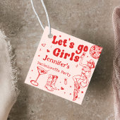 Red Disco Cowgirl Rodeo Bachelorette Party Bedankjes Labels