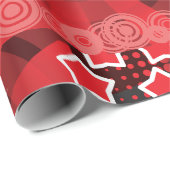 Red Disco Party Theme met sterren en glitterbal Cadeaupapier (Rol Hoek)