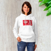 Red Disco Party Theme met sterren en glitterbal Hoodie