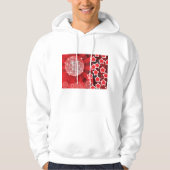 Red Disco Party Theme met sterren en glitterbal Hoodie (Voorkant)