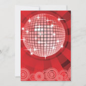 Red Disco Party Theme met sterren en glitterbal Kaart (Voorkant)