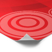 Red Disco Party Theme met sterren en glitterbal Poster (Hoek)