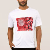 Red Disco Party Theme met sterren en glitterbal T-shirt (Voorkant)